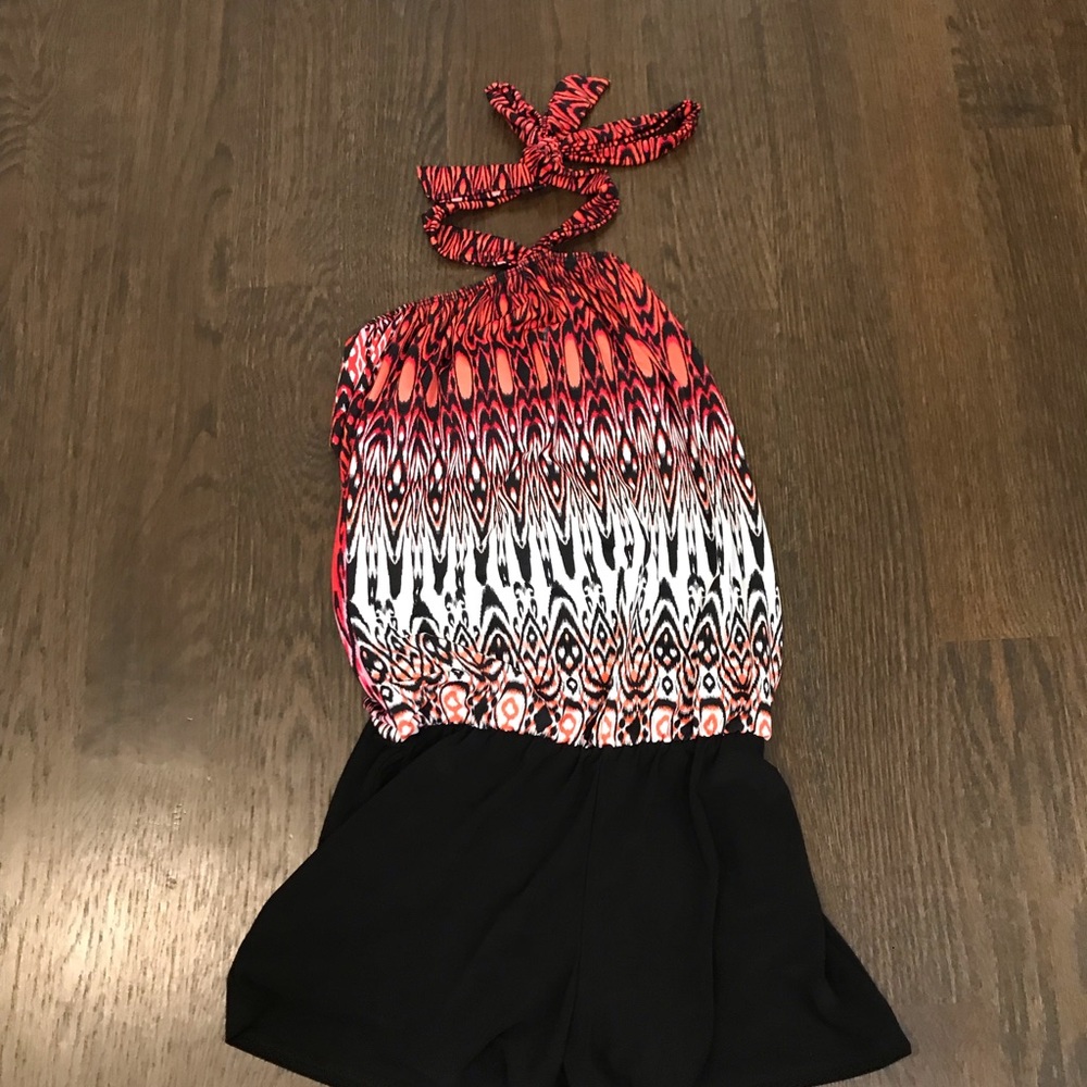 Girls tribal pattern halter romper